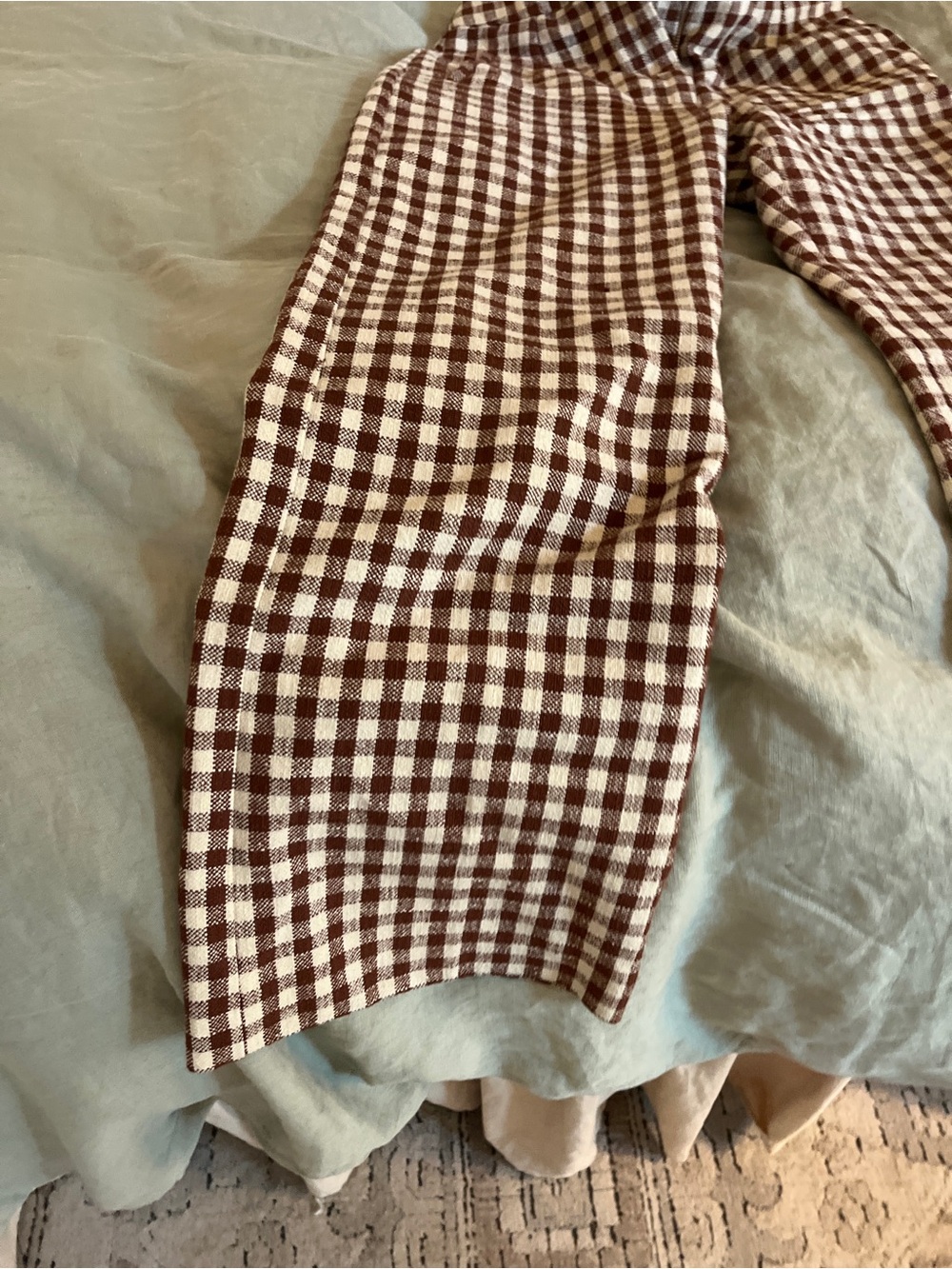 Sezane Martin Crop Gingham Pants in Brown & Cream Ecru - Picture 5 of 5